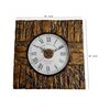 Tree Bark Wooden Roman Dial Analog Wall Clock