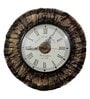 Tree Bark Wooden Roman Dial Analog Wall Clock