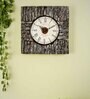 Tree Bark Wooden Roman Dial Analog Wall Clock