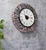 Tree Bark Wooden Roman Dial Analog Wall Clock