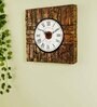 Tree Bark Wooden Roman Dial Analog Wall Clock