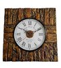 Tree Bark Wooden Roman Dial Analog Wall Clock