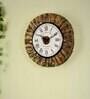 Tree Bark Wooden Roman Dial Analog Wall Clock