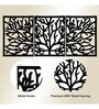 Tree Design MDF Wall Art Panel in Black Colour