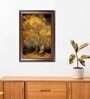 Tree In Sunrise Brown Engineered Wood Wall Painting