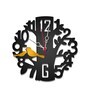 Black MDF Tree Nest Modern Wall Clock