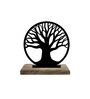 Tree Of Life Black Mango Wood & Iron Showpiece