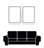 Canvas Tapestries Set of 2 Printed Wall Painting Black Frame