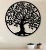 Iron Decorative Tree Wall Art In Black
