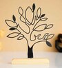 Tree Of Life Iron & Wood Showpiece