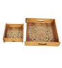 Tree of Life Wooden Tray Set   Set of 2