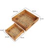 Tree of Life Wooden Tray Set   Set of 2