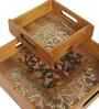 Tree of Life Wooden Tray Set   Set of 2