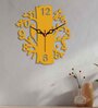 Tree Shape Yellow Wood & Mdf Wall Clock