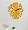 Tree Shape Yellow Wood & Mdf Wall Clock