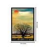 Tree Sun And Flying Bird In Sky Modern Art Canvas Art Print
