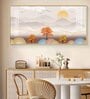 Tree With Mountains Glass Finish Horizontal Wall Art