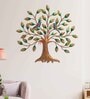 Tree With Two Birds Multicolour Iron Wall Art