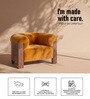 Treevino Wooden Arm Chair In Amber Yellow Colour