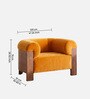 Treevino Wooden Arm Chair In Amber Yellow Colour