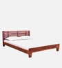 Vilseck Sheesham Wood Queen Size Bed In Scratch Resistant Honey Oak Finish