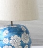 Trendy Blue White Flower Terracotta Table Lamp