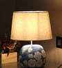 Trendy Blue White Flower Terracotta Table Lamp