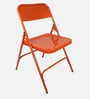 Trendy Metal Folding Chair in Orange Colour