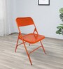 Trendy Metal Folding Chair in Orange Colour
