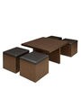 Trendy Coffee Table with Storage Stool in Walnut Colour