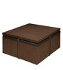 Trendy Coffee Table with Storage Stool in Walnut Colour