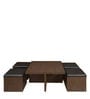 Trendy Coffee Table with Storage Stool in Walnut Colour
