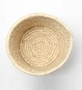 Set Of 2 Off White Palm Leaf Handwoven Multipurpose Planter & Storage Basket