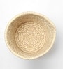 (1Pc) Off White Palm Leaf Handwoven Multipurpose Planter & Storage Basket