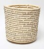 (1Pc) Off White Palm Leaf Handwoven Multipurpose Planter & Storage Basket