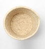 (1Pc) Off White Palm Leaf Handwoven Multipurpose Planter & Storage Basket