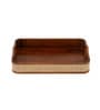 Wooden Tresso Serving Tray with Cane Weaving