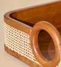 Wooden Tresso Serving Tray with Cane Weaving