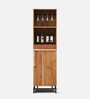 Trestle Solid Acacia Wood Bar Unit in Natural Acacia Finish