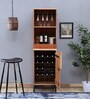 Trestle Solid Acacia Wood Bar Unit in Natural Acacia Finish