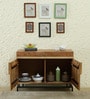 Trestle Solid Acacia Wood Sideboard In Natural Acacia Finish