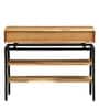 Trestle Solid Wood Console Table In Natural Acacia Finish