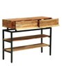 Trestle Solid Wood Console Table In Natural Acacia Finish
