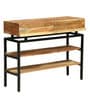 Trestle Solid Wood Console Table In Natural Acacia Finish