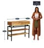 Trestle Solid Wood Console Table In Natural Acacia Finish