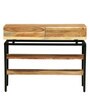 Trestle Solid Wood Console Table In Natural Acacia Finish