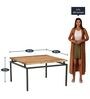 Volgo Solid Wood Nesting Coffee Table Set in Ginger Bronze Finish With Stools