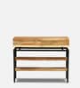 Trestle Solid Wood Console Table In Natural Acacia Finish