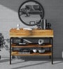 Trestle Solid Wood Console Table In Natural Acacia Finish
