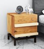 Trestle Solid Wood Night stand in Natural Acacia Finish
